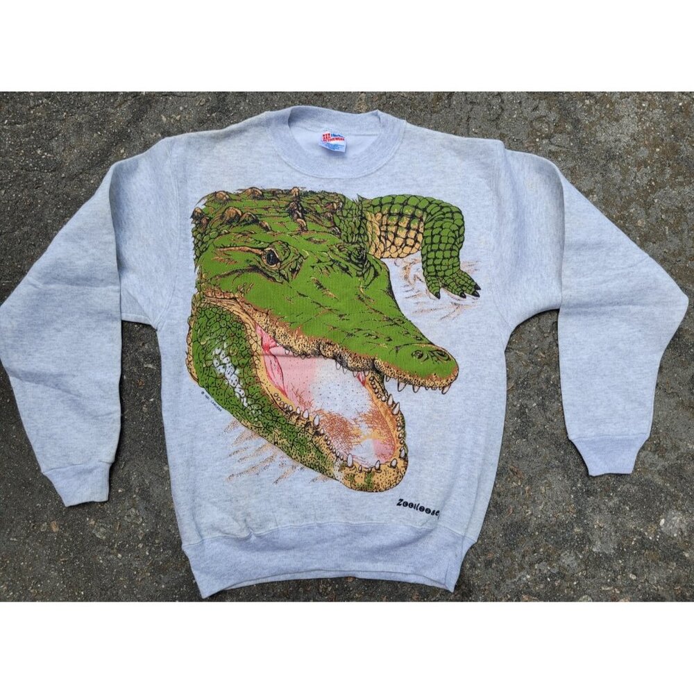 American Alligator Gator Medium Vintage 90s ZOOSLOOSE Winter Spring Fall NEW OS